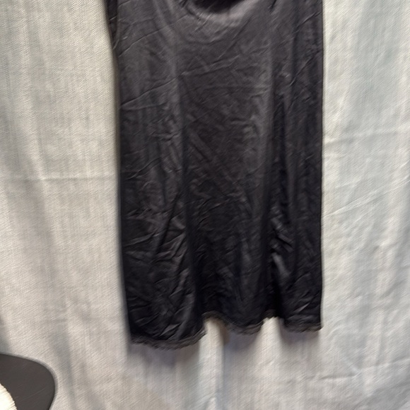 Vintage Elegant Black Lace Trim Slip Dress size large - Picture 5 of 8
